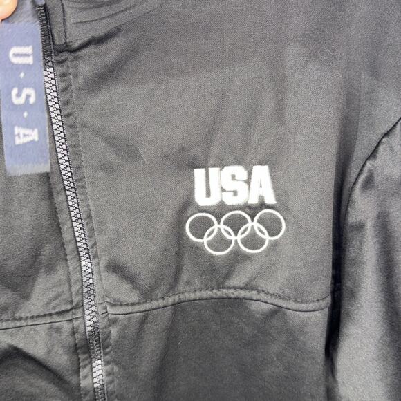 USA Olympics Jacket Mens Med Black Team USA Full Zip Olympic Committee Warm Up - Picture 3 of 11